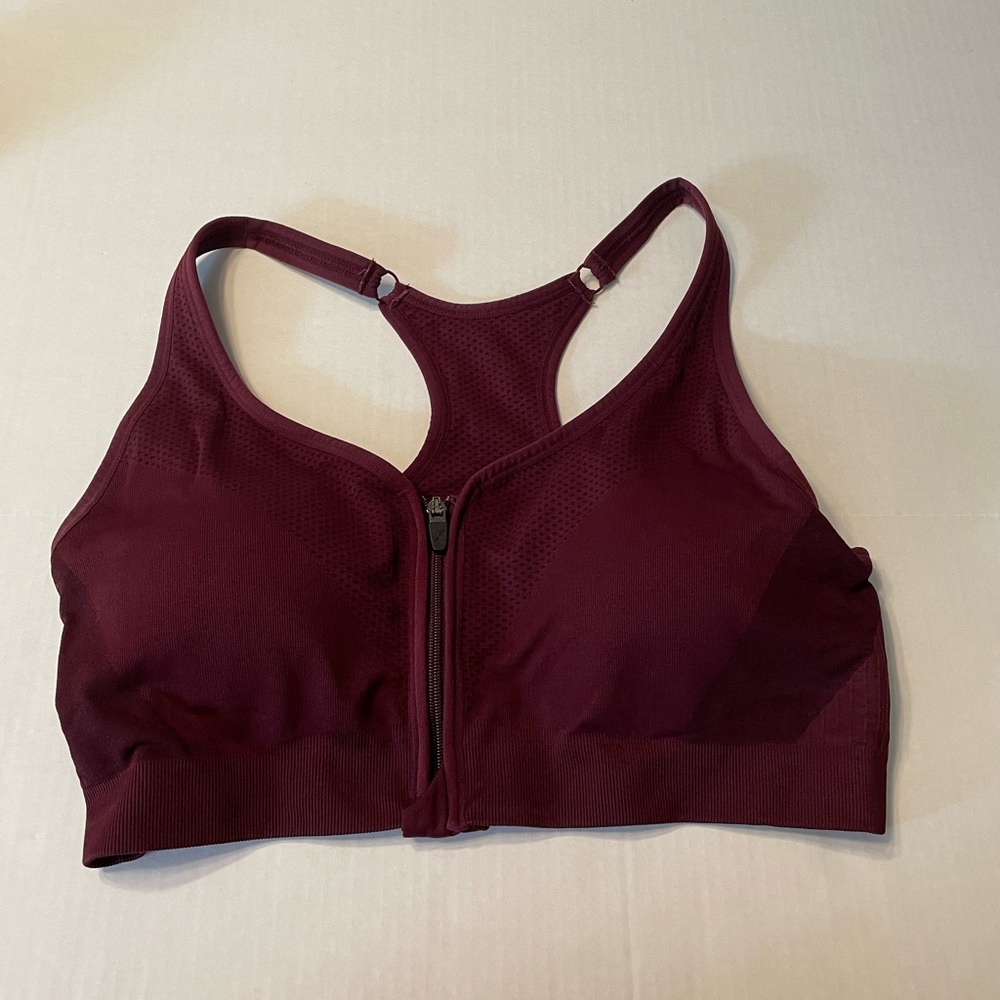 Xersion Move Zip Front Seamless Sports Bra